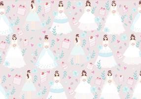 Bride and Bridesmaid Pattern Vector