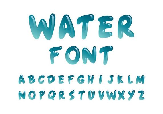 Water Font Vector