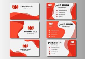 Free Red Business Name Card Vector