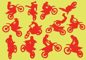 Silhouette Of Motorcross vector