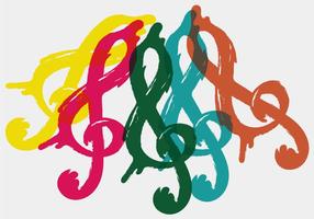 Colorful Violin Key vector