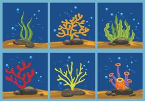 Ilustración de vector de color de algas marinas