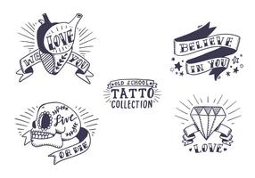 Colección gratuita de tatuajes de la vieja escuela vector