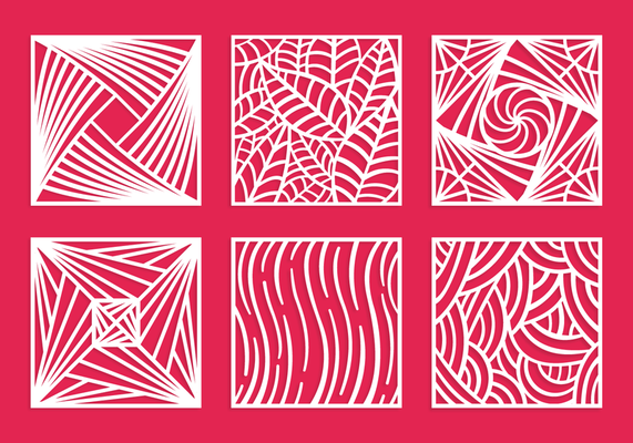 Square laser cut pattern vector pack