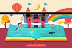 Fairy Tale Open Book Vector