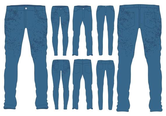 Girls Blue Jeans 137023 Vector Art at Vecteezy