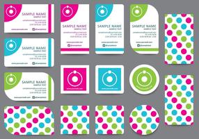 Dotted Name Card Templates vector