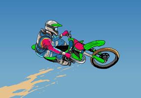 Motos de la suciedad que saltan la acción vector