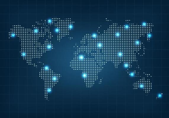 Dotted World Map Vector