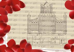 Pipe Organ Church Musical Background vector