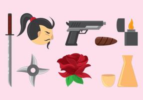 Set Of Yakuza Icons vector