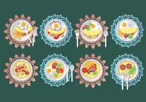 Omelet Vector Set Illustration