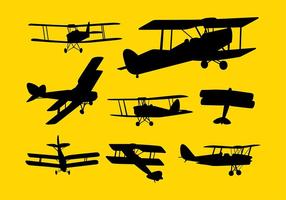 Biplane Silhouette Vector