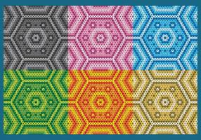 Colorful Huichol Hexagonal Patterns vector