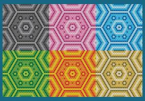 Colorful Huichol Hexagonal Patterns vector