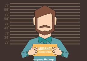 Mugshot Background With Man Figure Vector