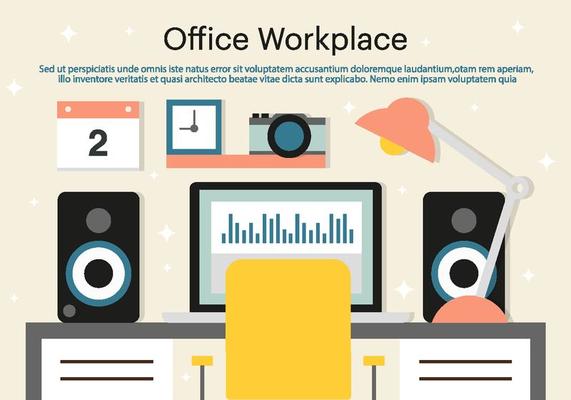 Free Office Workplace Vector Background