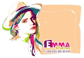 Emma Watson en el retrato de Popart vector