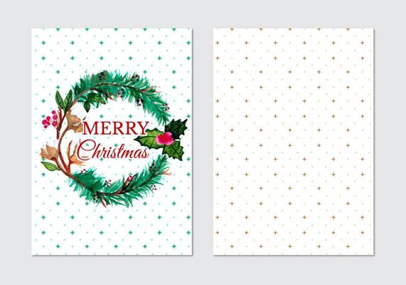 Card With Fir Wreath Free Vector