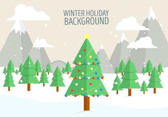 Free Vector Christmas Landscape