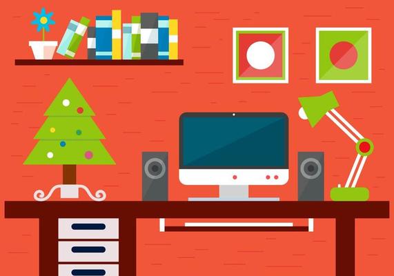 Free Christmas Vector Desk