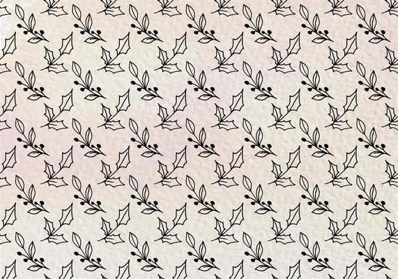 Free Vector Ink Winter Leaves Pattern