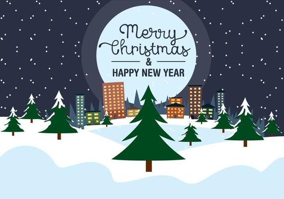 Free Christmas  Eve Vector Landscape