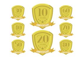 Gold anniversary patches vector