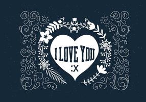 Hand Drawn Scrollwork Love Vector 