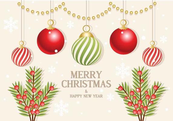 Christmas Vector Branch Ornaments