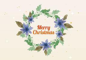 Free Christmas Watercolor Wreath Vector