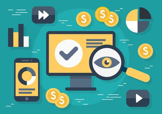 Free Flat Digital Marketing Vector Illustration