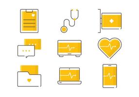 Iconos del servicio de atención médica vector