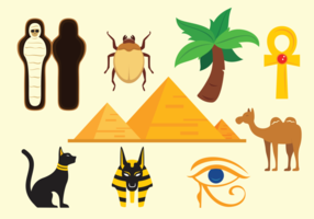 Piramide Egypt Icons Vector