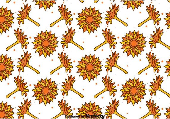 Hand Drawn Calendula Seamless Pattern