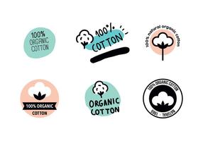 Logotipos de algodón orgánico vector