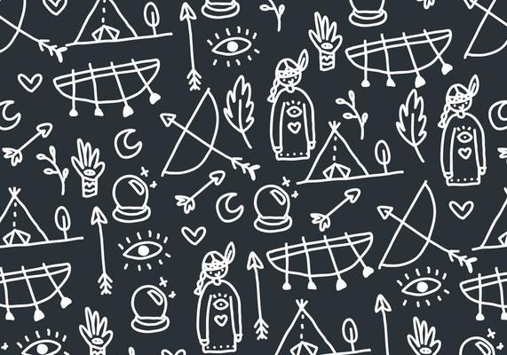 Black and White Ethnical Pattern