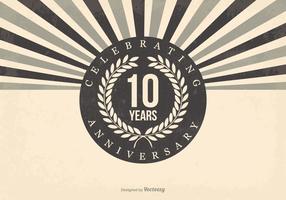 Retro 10th Anniversary Illustration vector