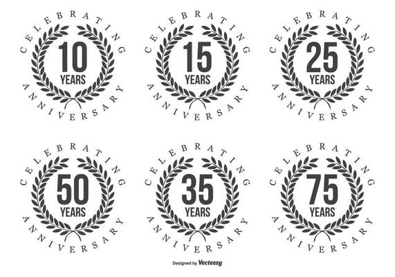 Retro Anniversary Labels