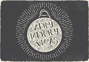 Free Vintage Hand Drawn Christmas Ball With Lettering vector