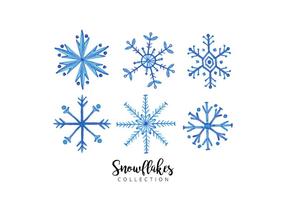 Watercolor Snowflakes Collection vector