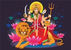 Ilustraciones vectoriales de Goddess Durga in Subho Bijoya