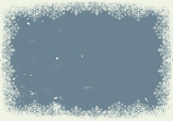 Grunge Snowflake Frame Background