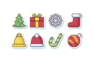 Free Christmas Sticker Icon Set vector