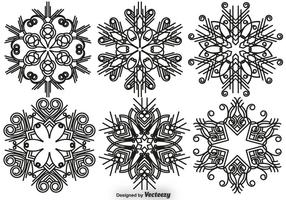 Elegant Snowflakes Vector Set