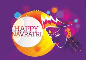 Fondo retro de Maa Durga para el festival hindú Shubh Navratri vector