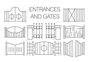 Iconos de puerta libre vector