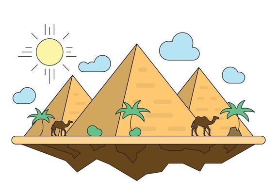 Illustration With Pyramids