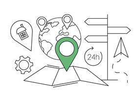【地标图案】32套 Illustrator 地标素材下载，导航图推荐款