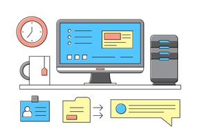 Computing Office Icons vector